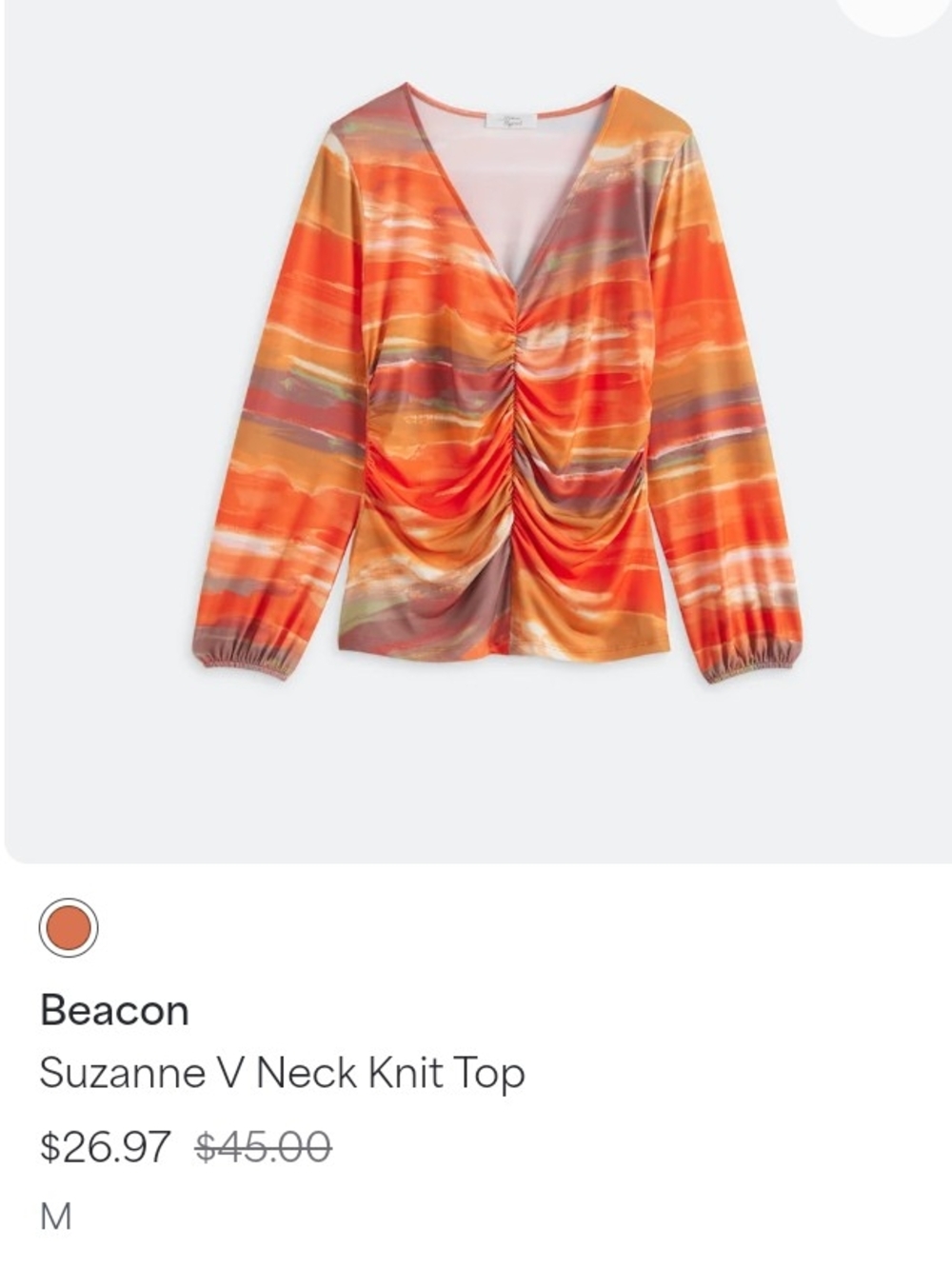 Suzanne V-Neck Knit Top - Sunset Stripe